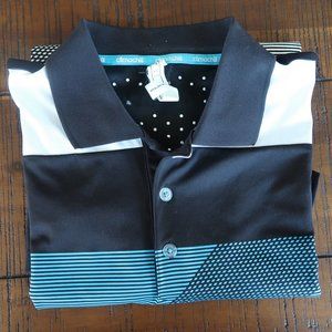 Adidas ClimaChill - Black/White/Blue Golf Polo